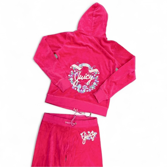 Juicy Couture Tops - Juicy Couture Pink Velour Set